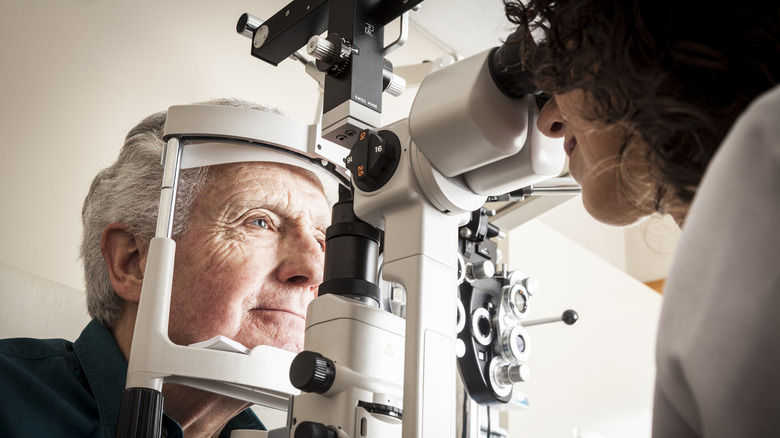 close-up of a man's eye