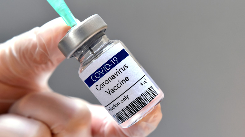 A bottle of a generic COVID vaccine