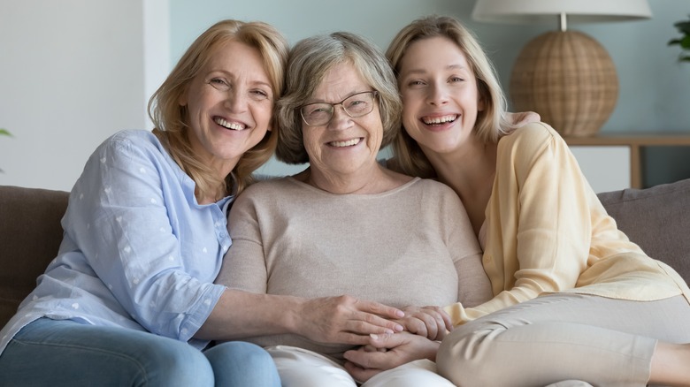 healthy daughter, mother, and grandmother