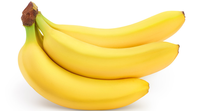 bananas on white backdrop