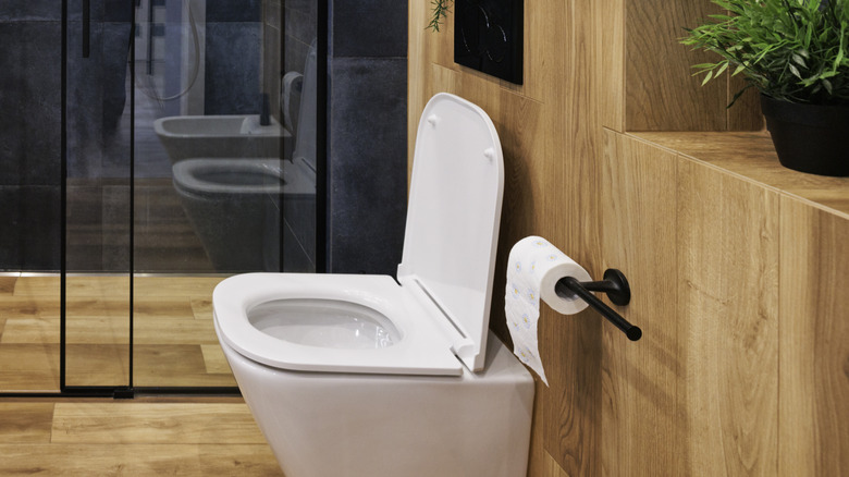 toilet in modern bathroom