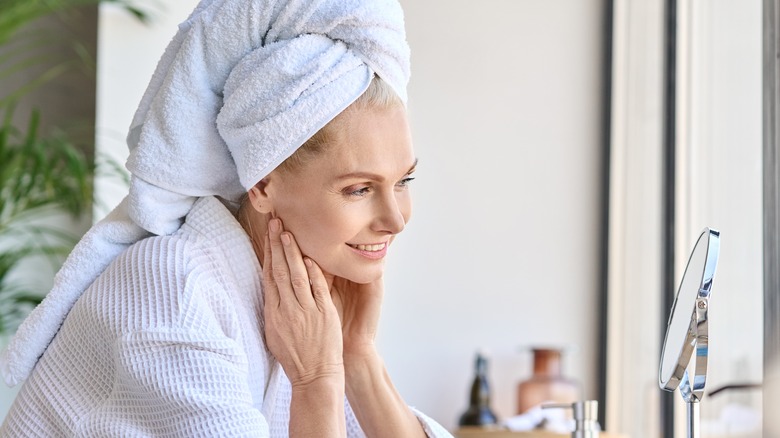 woman just out of shower