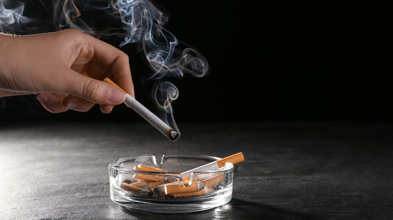 Cigarette and ashtray 