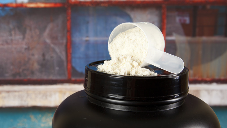Isolated proteins concept - such as protein powder supplement