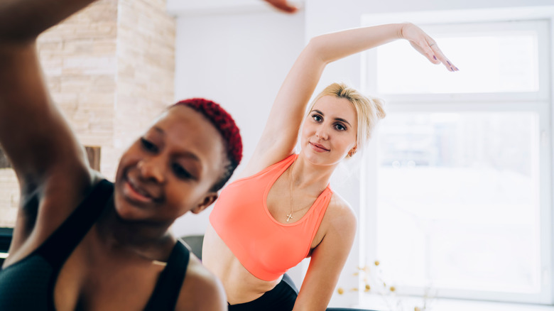 Women at barre class