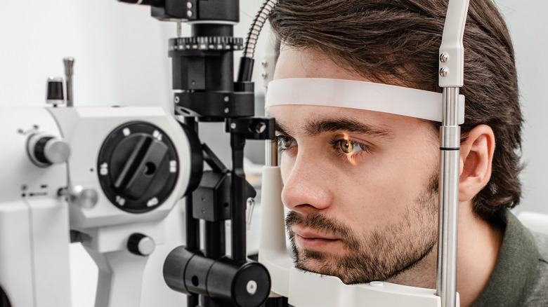 man getting an eye exam