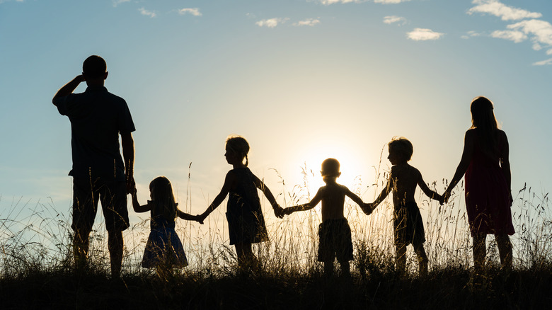 Silhouette of a family