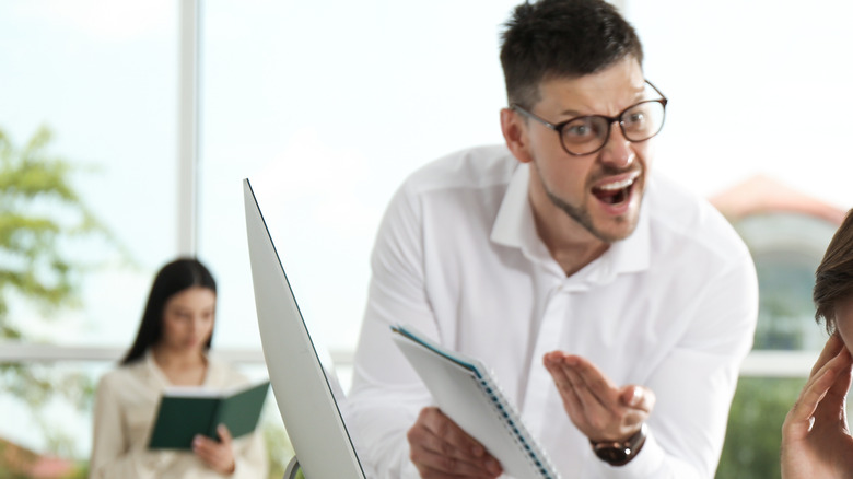 Angry man in office