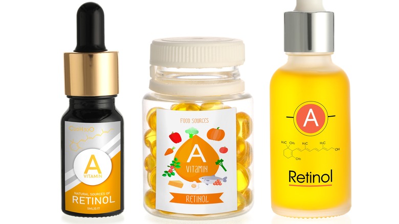 Different retinol products pictured together