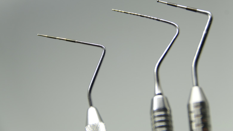 Three dental cleaning tools