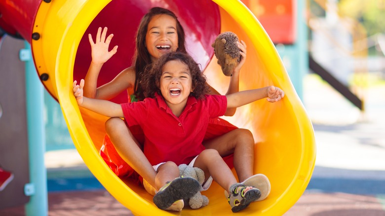 Happy kids on playground