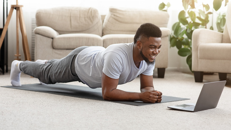 man doing pilates