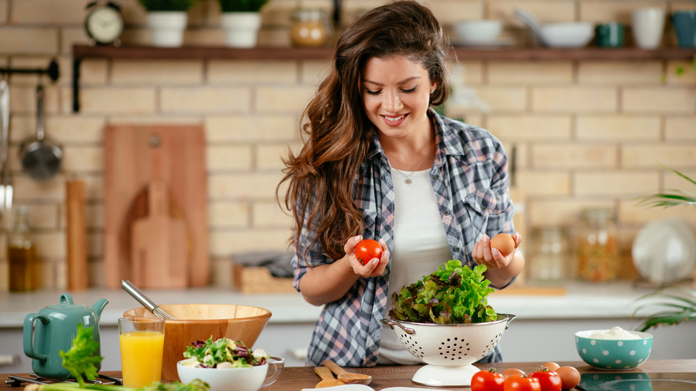 woman preparing a healthy meal