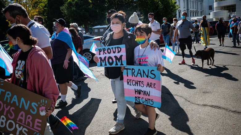 families of trans kids marching the Pride Parade