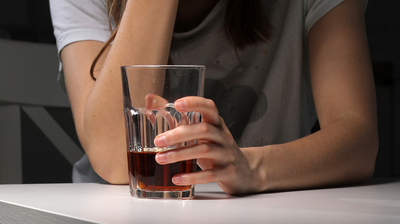 woman drinking alcohol 