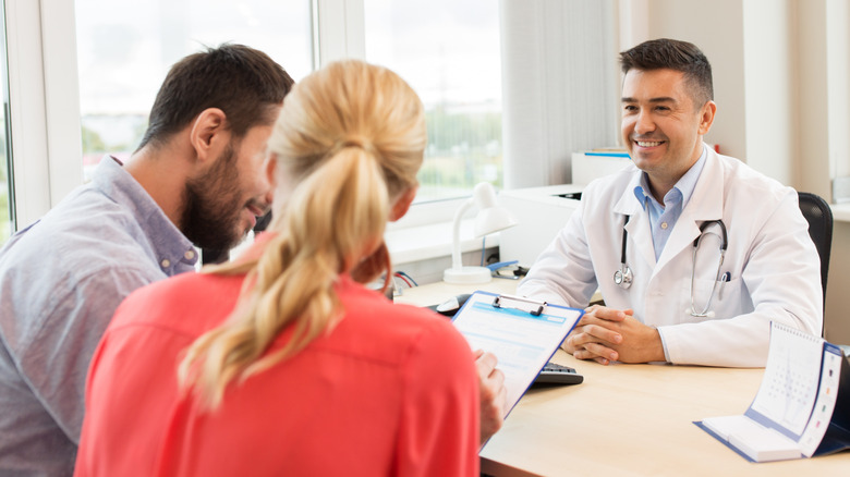 couple at fertility clinic consultation