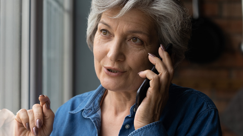 Senior woman talking on cell phone