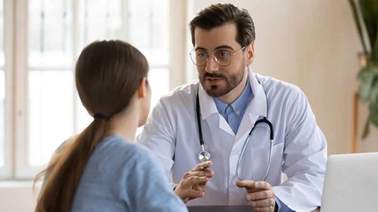 doctor and woman talking