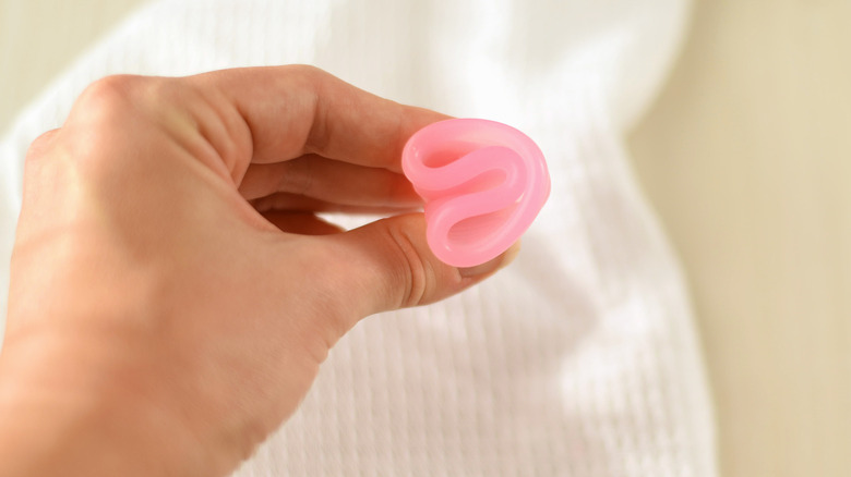 folded menstrual cup