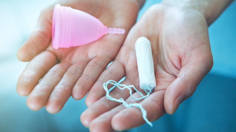 menstrual cup and tampon