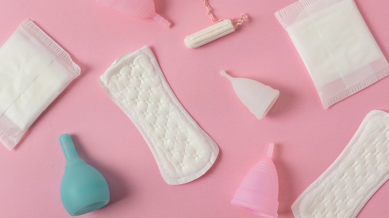 tampons pads and menstrual cups
