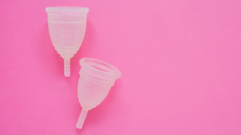 two reusable menstrual cups