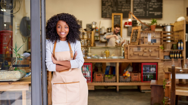 barista at a trendy coffee shop