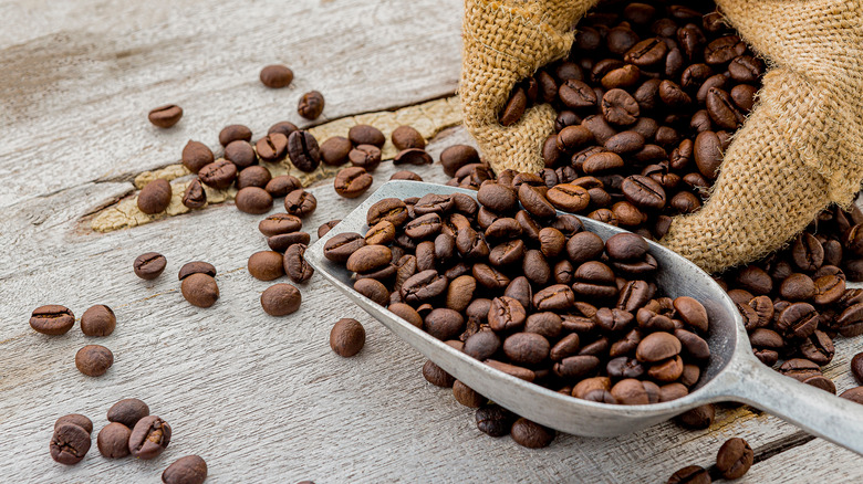 close up coffee beans