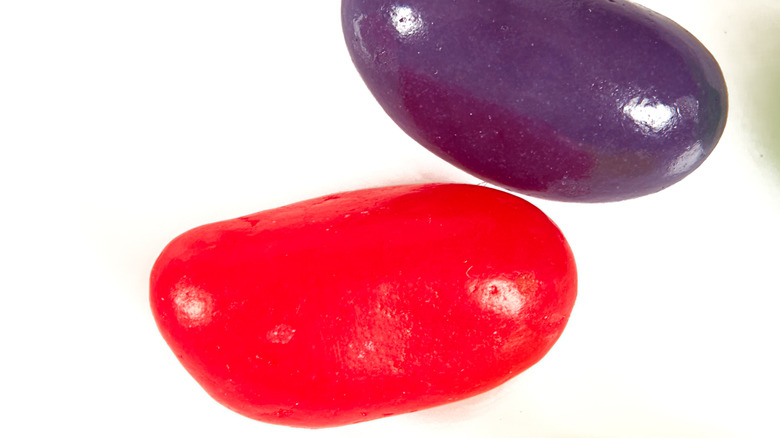 red and purple jellybeans