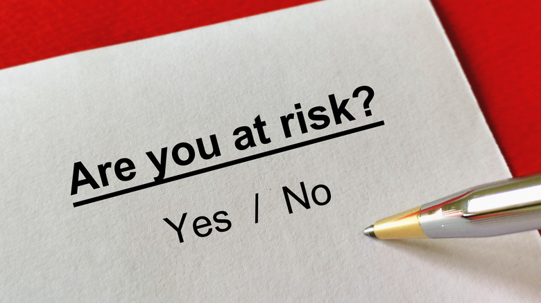 Are you at risk? written on paper