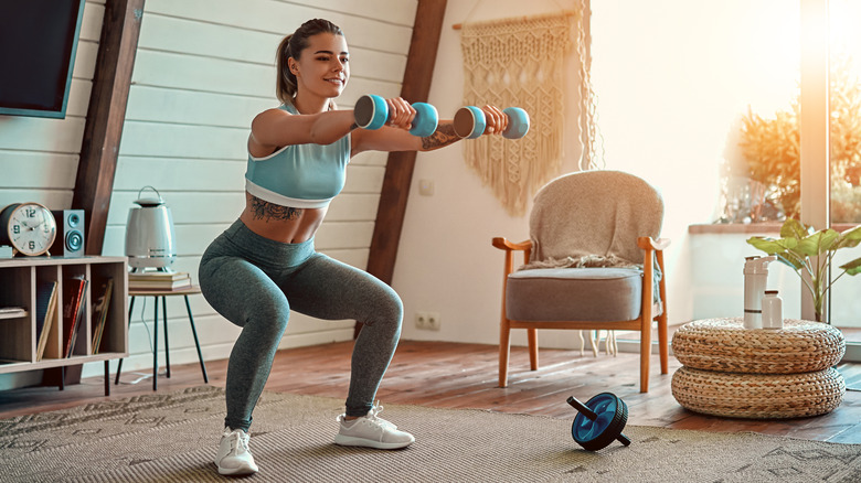 woman exercising working out