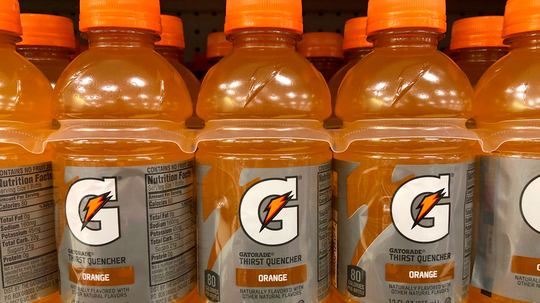 bottles of orange Gatorade
