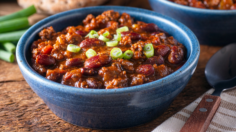 chili in bowls