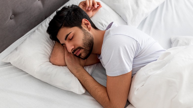 Young man sleeping soundly