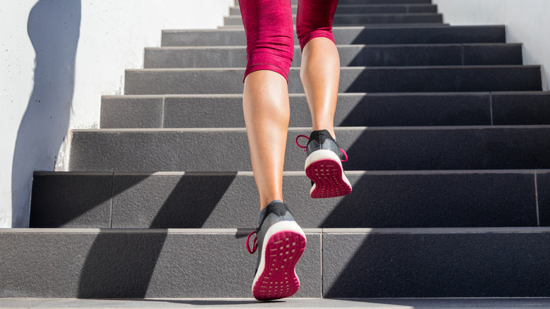 step up exercise on stairs