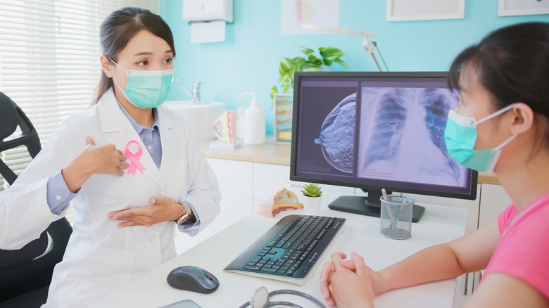 Doctor discussing breast health with patient