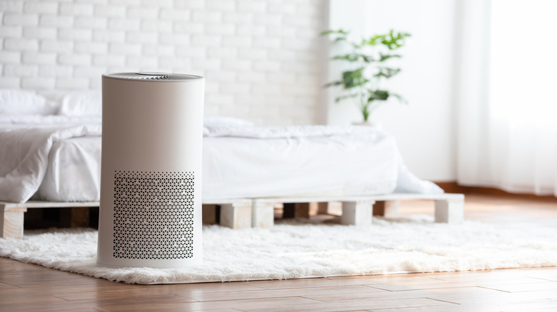 An air purifier in someone's home