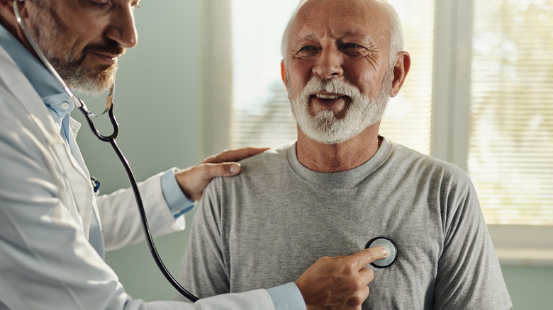 Older man visiting the cardiologist