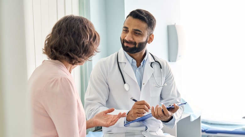 Patient and doctor talking