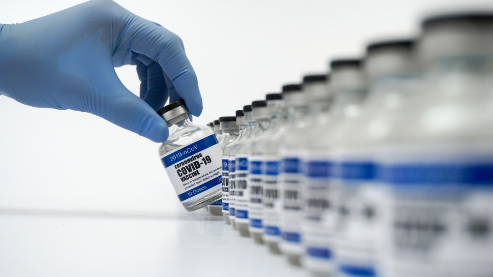 Stock photo of COVID-19 vaccine ampules