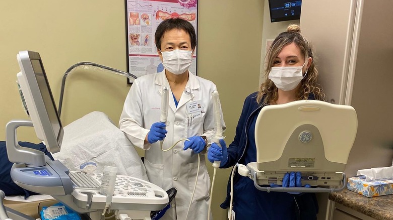 Dr. Zhang and a colleague at the New Hope Fertility Clinic