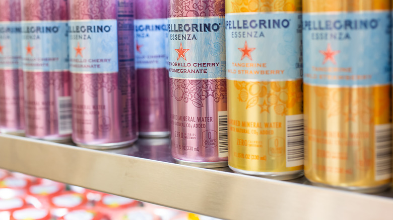 essenza sparkling water on shelf