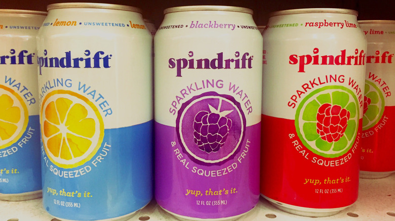 spindrift sparkling water on shelf