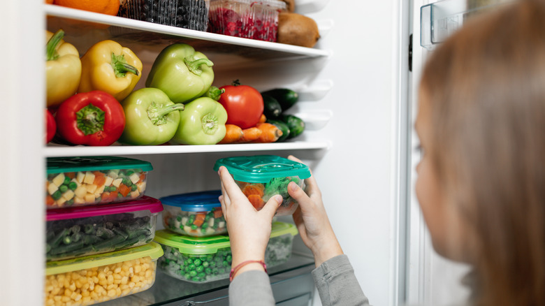 Fruits and vegetables in storage