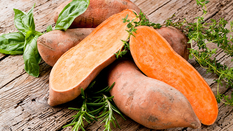 raw sweet potatoes