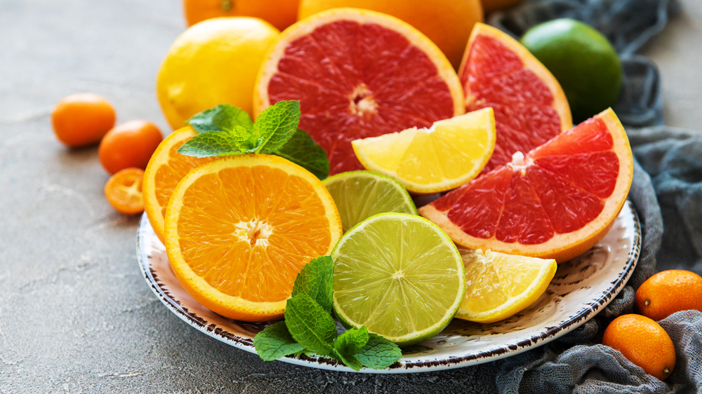 citrus fruit on background