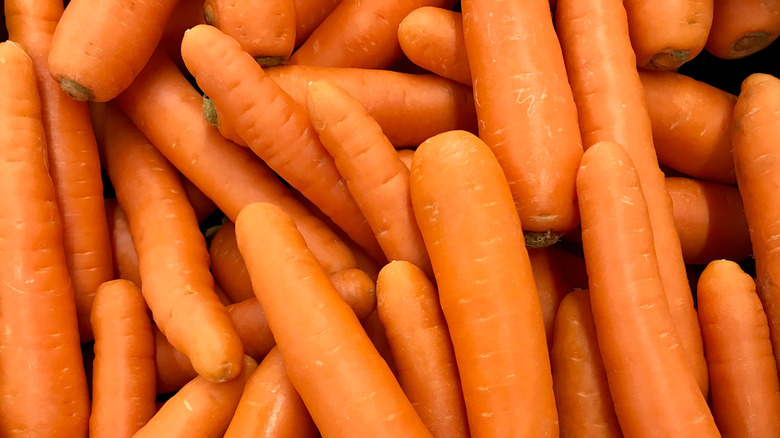 Overhead shot of a pile of carrots