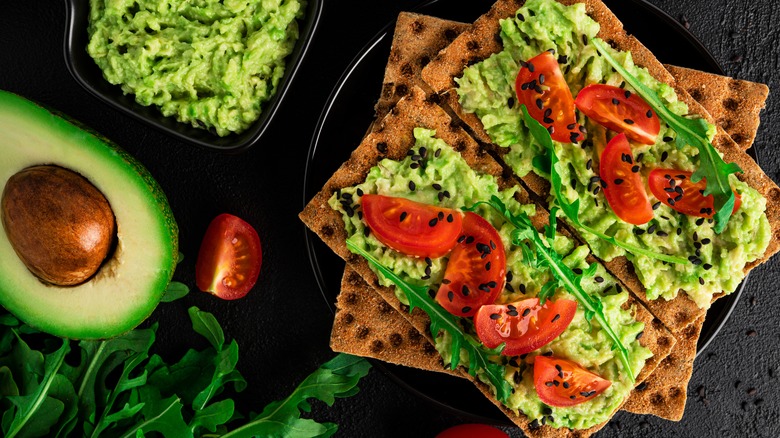 avocado on rye bread