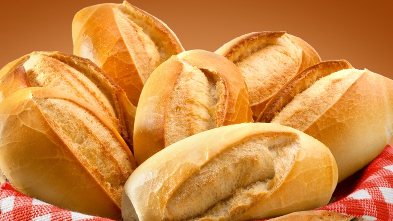 white bread in basket