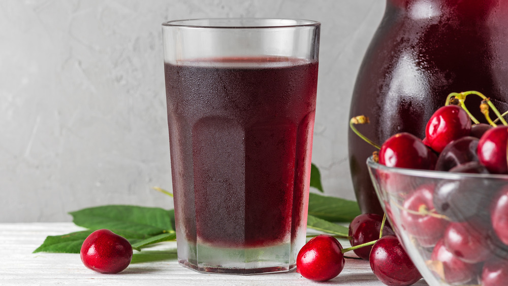 Tart cherry juice in glass